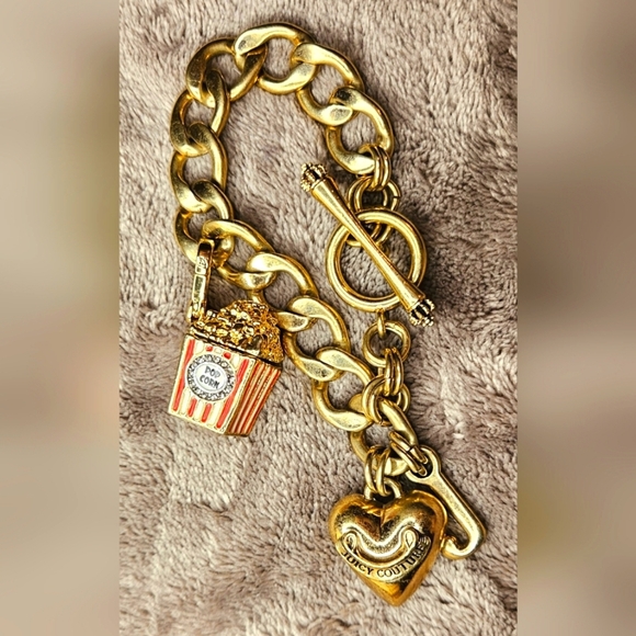 Juicy Couture Gold Red Striped Popcorn Charm Locket Opens Pop Corn Movies Snack - Picture 16 of 16
